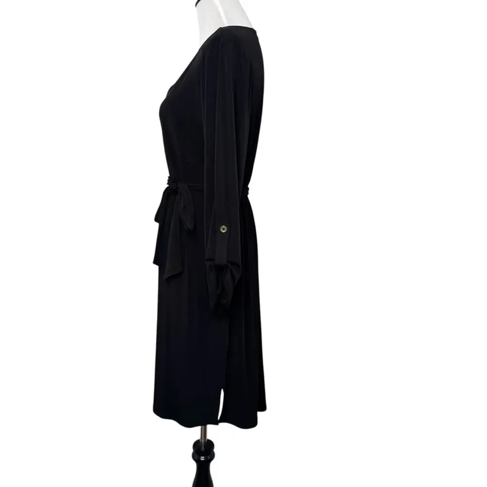 Michael Kors Black Long/Roll Tab Sleeve Dress Sz XL